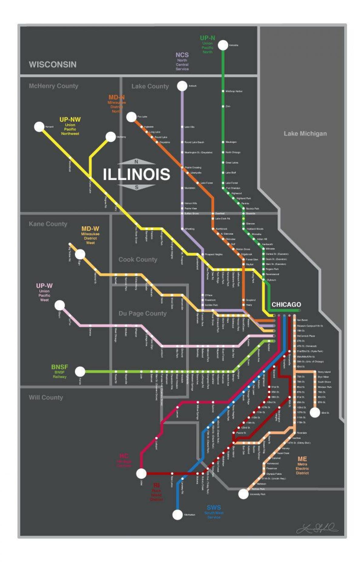 metra kat jeyografik Chicago
