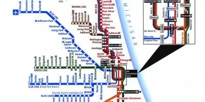 Chicago métro liy kat jeyografik