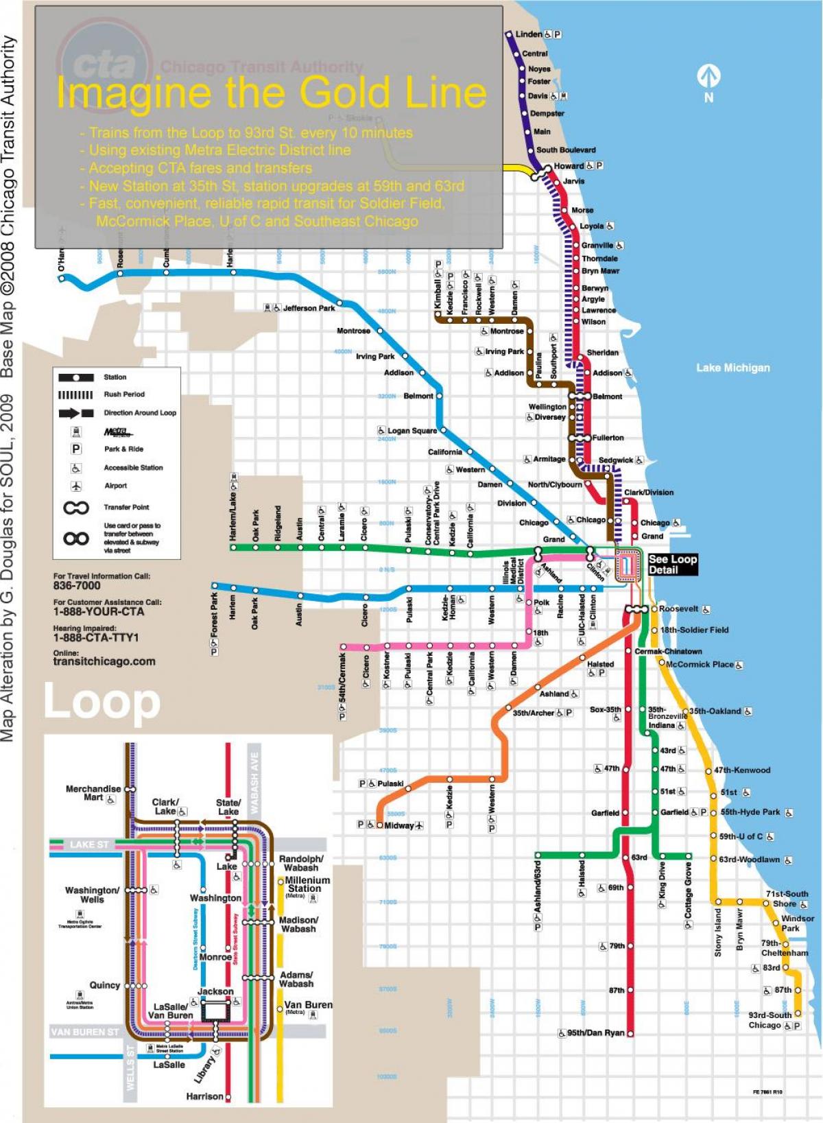 Chicago tren kat jeyografik blue line