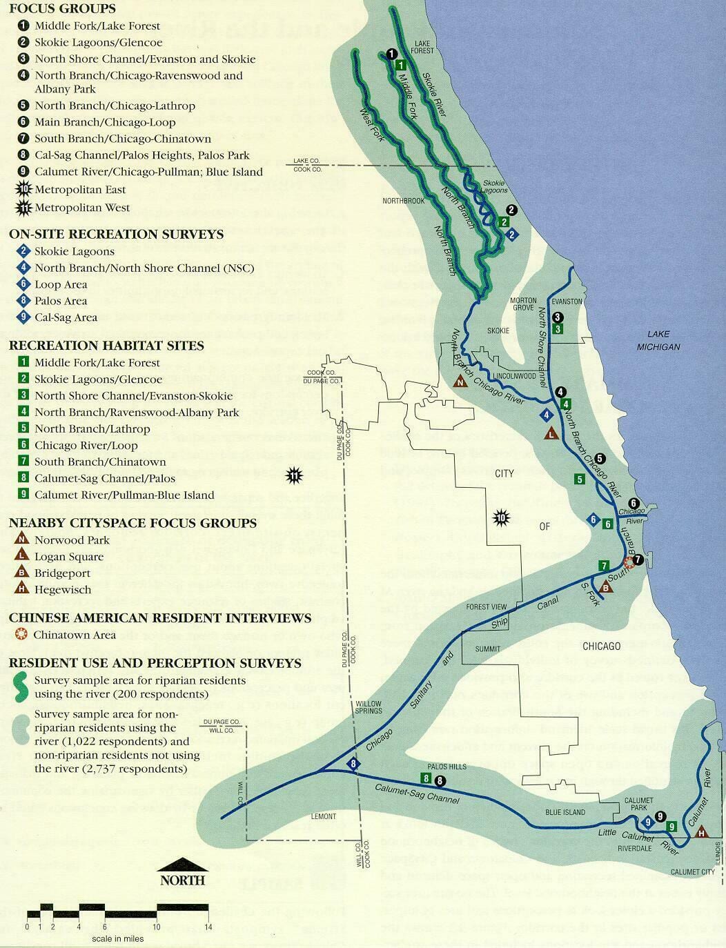 kat jeyografik la nan Chicago larivyè lefrat