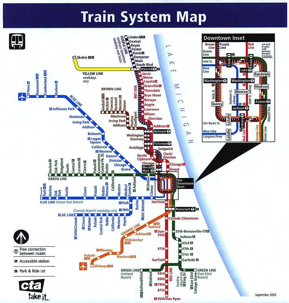 Chicago tren sistèm kat jeyografik