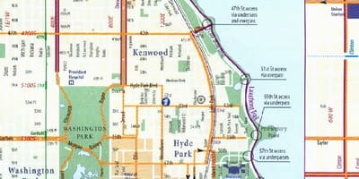 Chicago bisiklèt liy kat jeyografik